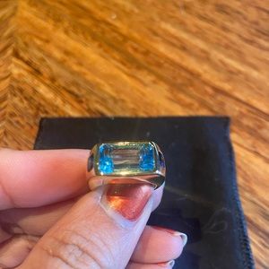 Brand New Brent Neale Topaz and Sapphire Gypsy Ring size 5 18k $7950